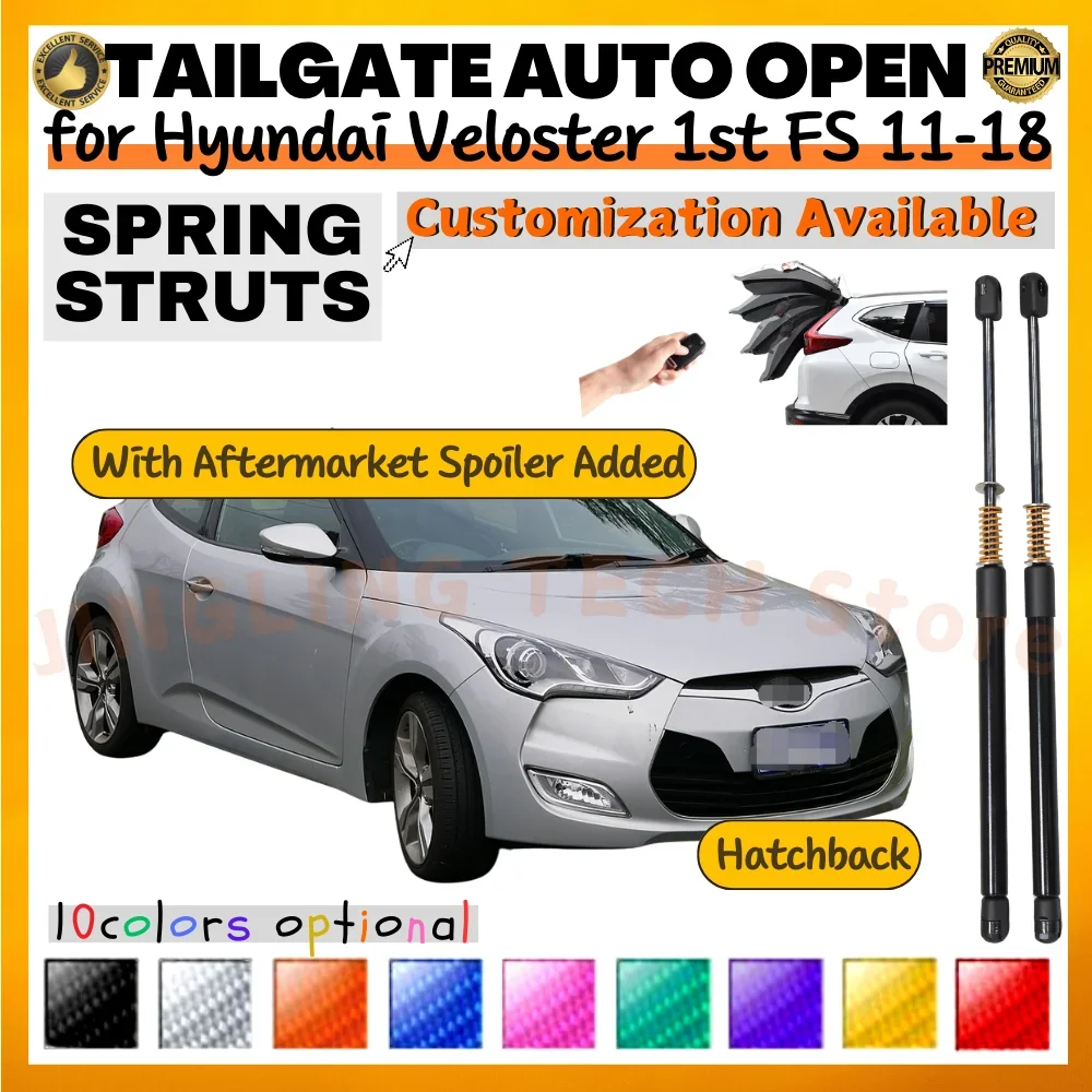 

Qty(2) Trunk Struts with Spring for Hyundai Veloster 1st FS 2011-2018 With Aftermarket Spoiler Rear Tailgate Lift Supports Shock