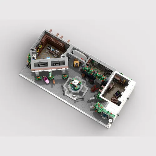 MOC 중세 스트리트 뷰 로치사이드 성, 작은 마을 빌딩 블록, DIY 건축 벽돌, 어린이 장난감, 크리스마스 선물, 1516 개