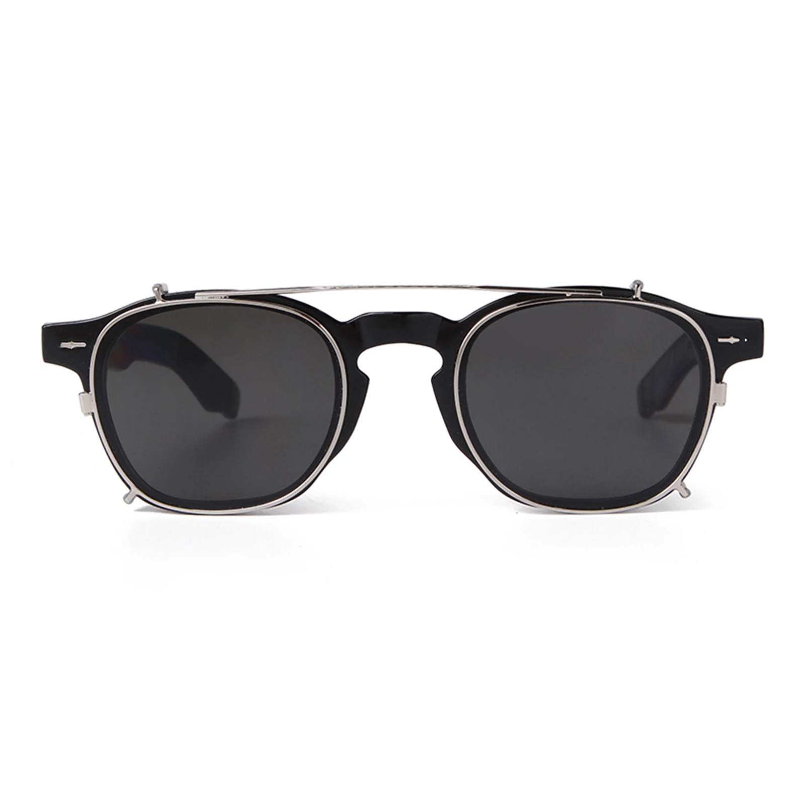 Vintage Niet Steampunk Clip auf Sonnenbrille Frauen Männer Klassische Quadratische Abnehmbare Flip Polarisierte Linse Sonnenbrille Gafas De Sol UV400 – Detail 6