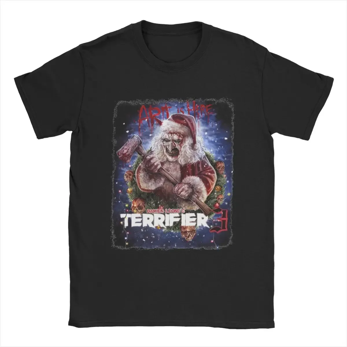 Men Women's Santa Art The Clown Terrifier 3 Horror Movie Christmas Graphic T Shirt Apparel  T Shirts Tee Clothing Original image 4