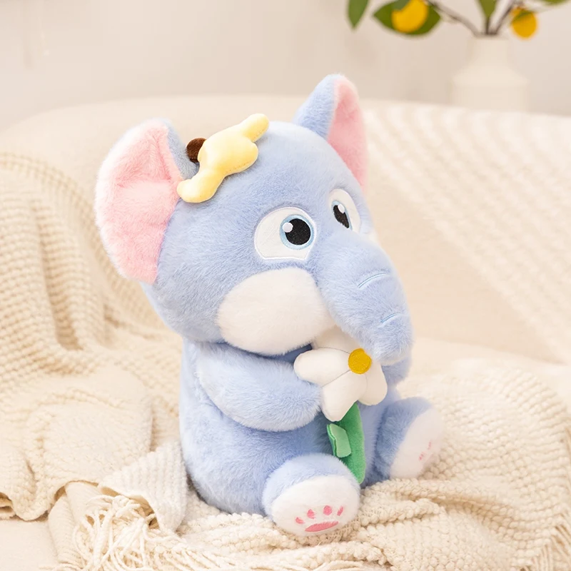 25/35 سنتيمتر Kawaii الفيل عقد زهرة ألعاب من نسيج مخملي Homdecor محشوة دمى لينة دمى على شكل حيوانات هدية للبنين بنات رفيق النوم #6