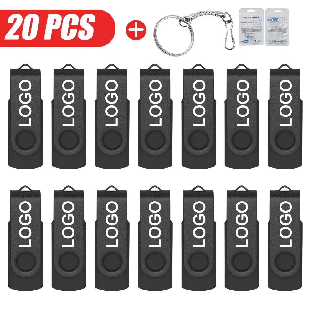 20pcs USB แฟลชไดรฟ์ไดรฟ์ปากกา 512MB 1GB 2GB 4GB 8GB 16GB Flashdisk Memory Stick 32GB 64GB USB Stick ฟรีโลโก้บริษัทที่กําหนดเอง