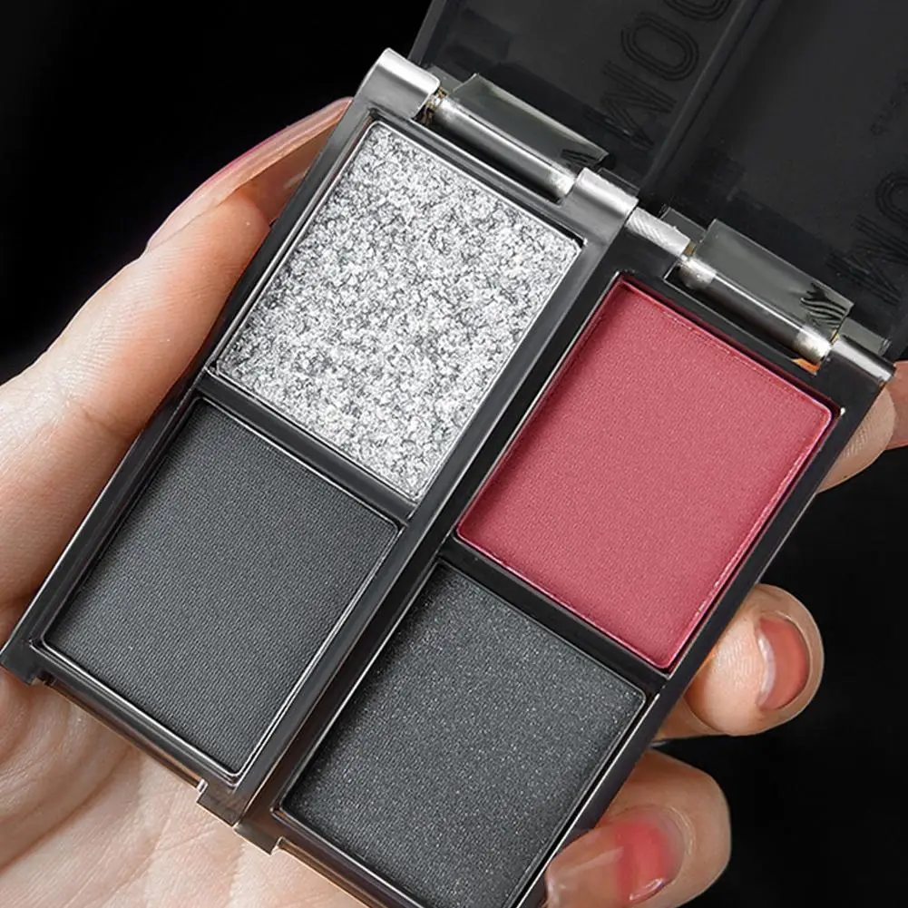 マットブラックアイシャドウパレットダークレッドシルバーカラーシマーマットスモークアイシャドウハイライターメイクアップ顔料新しい