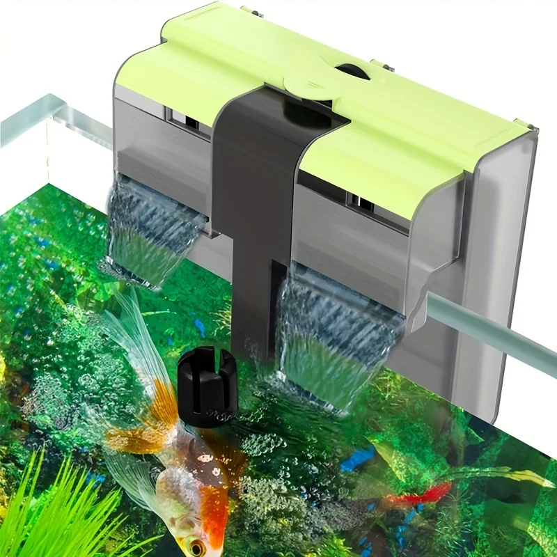 

Aquarium Filter, Hang on Back Multi-Filtration Sterilization Fish Tank Filter with Surface Skimmer, 10-45 Gallon 167GPH Fish Tank Filters Suitable for Fresh And Salt Water, Without Battery