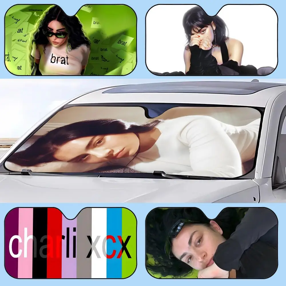 

Singer Charli XCX Sun Visor Retractable Car Sun Visor Anti-Glare UV Protection Front Window Sunshade