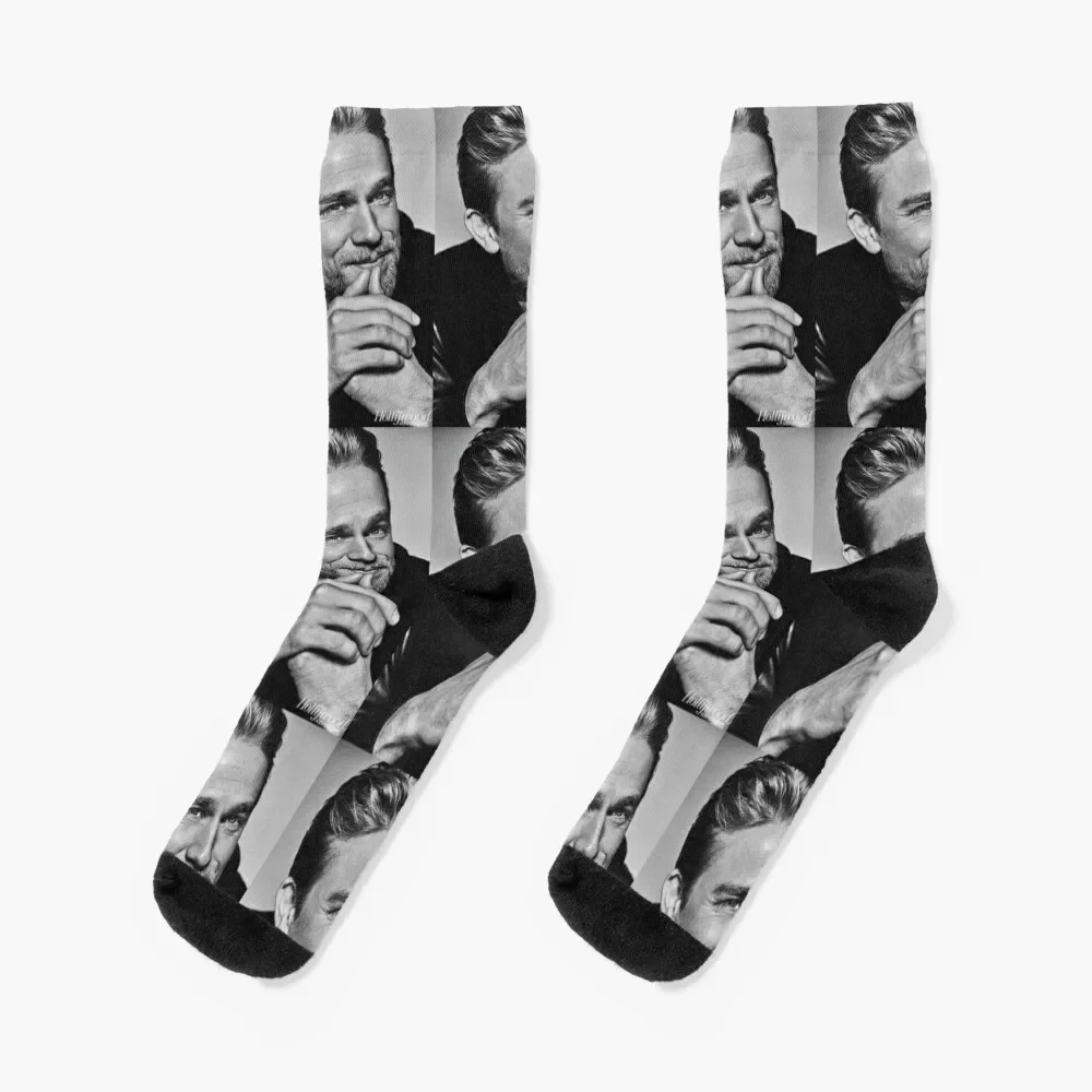 Calcetines de compresión para hombre y mujer, medias deportivas de marca de diseñador, regalo de Navidad, charlie hunnamen