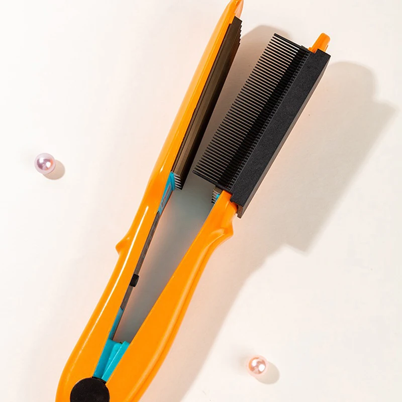 Carbon Fiber V Type Hair Straightener Comb Hairdressing Brush Barber Styling Clip Tool for Electric Splint