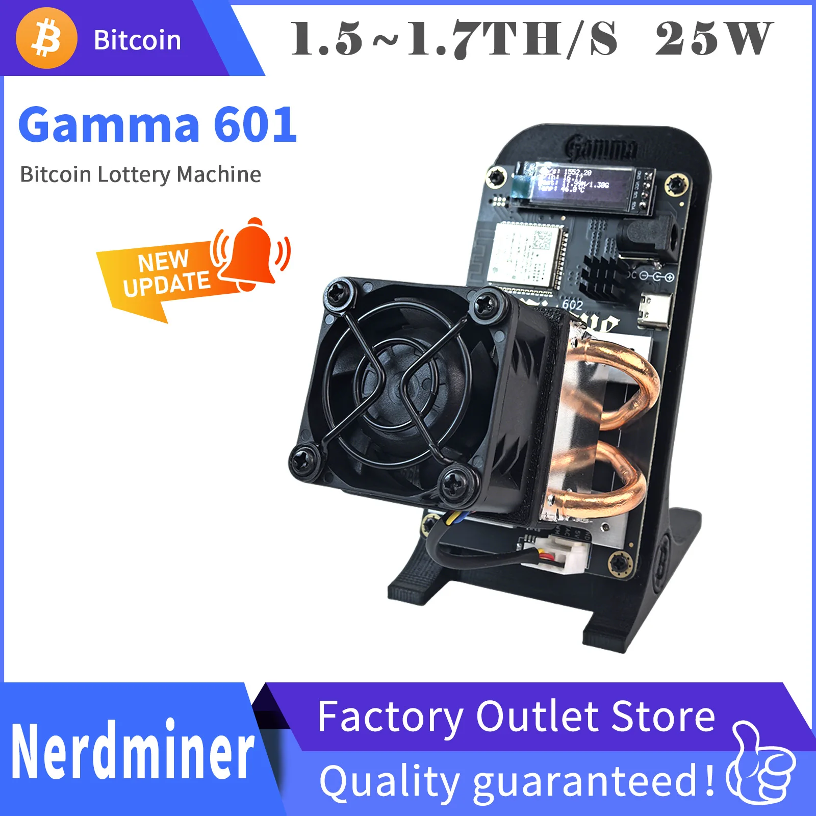 

Криптомайнер Bitaxe Gamma 601/602 1.5TH/S 25W с ультранизким энергопотреблением для домашнего соло-майнинга SHA256 ASIC