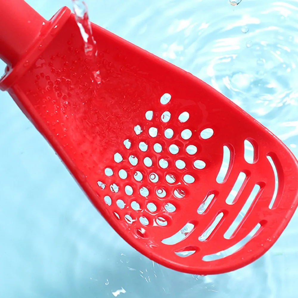 2Pcs PP Filter Spoon Uniform Filter Holes Multifunctional Strainer Scoop Heat Insulated Handle Smooth Burr Free Draining Skimmer