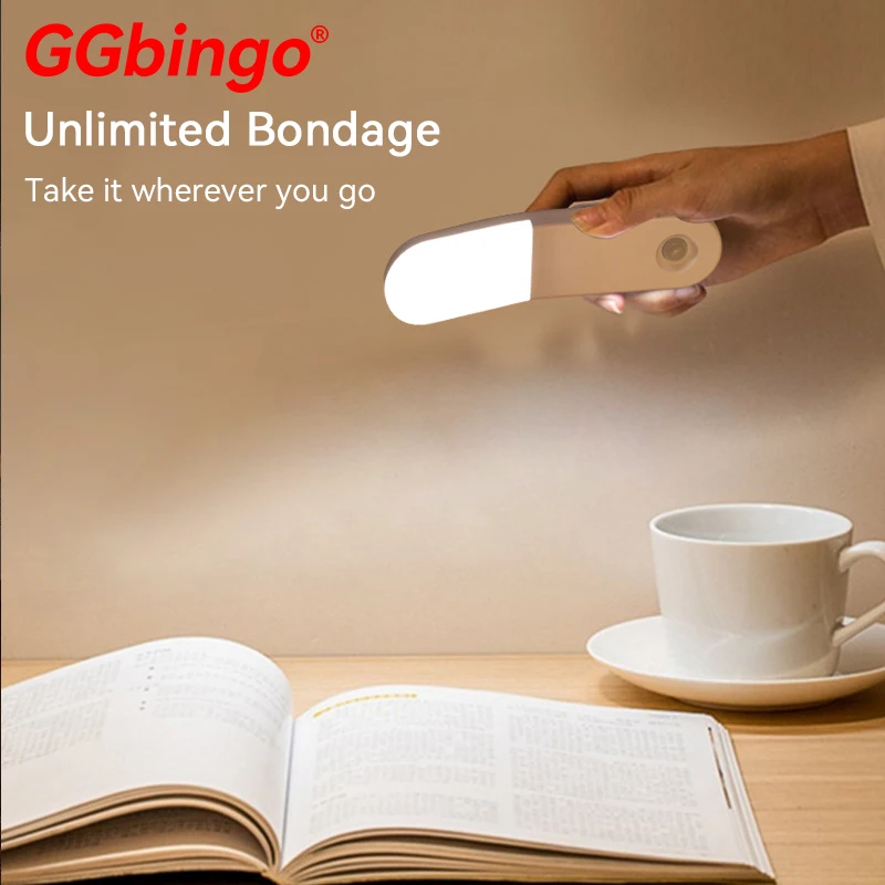 ไฟกลางคืน LED ชาร์จผ่าน USB พร้อมเซ็นเซอร์ตรวจจับความเคลื่อนไหวของร่างกายมนุษย์ สำหรับบันได ตู้เสื้อผ้า ห้องนอน