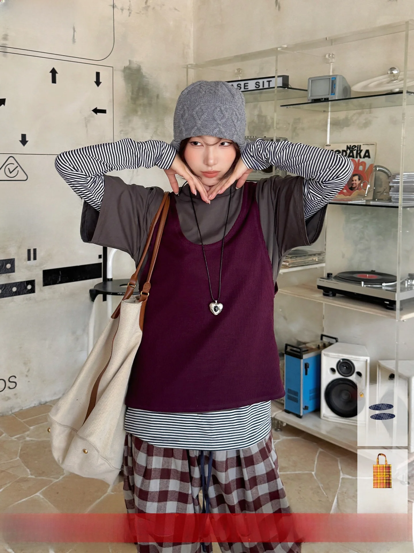 

Base irt T-irt Vest Layering Tee-Piece Set DEARSOCUTE Sli Simple Long Sve round Ne Women's Top