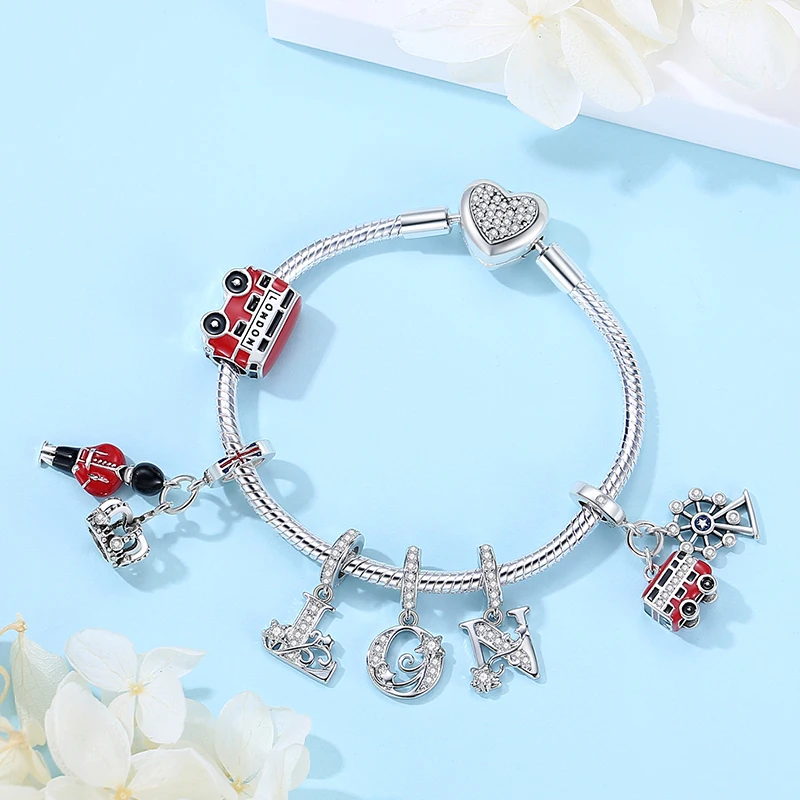 2025 New Original 925 Sterling Silver Charms Star 26 Letters Pendant Beads Fit Brand Bracelets Necklaces For Women DIY Jewelry