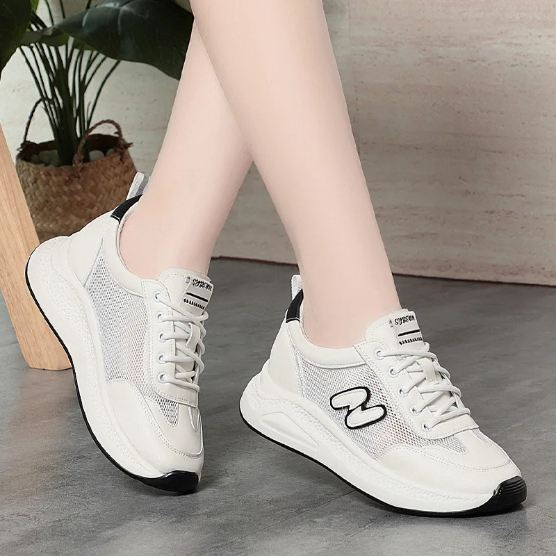 

Casual Comfortable Shoes For Women In Summer New White Shoes For Women Lightweight Soft Sole Mesh Breathable Sneakers For Women