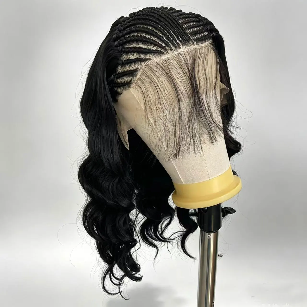 JOVIA Body Wave 13*4 Lace Front Synthetic Wig Dirty braids braided wigs Black Long  Lace Front Wigs with Pre Plucked  Hairlin