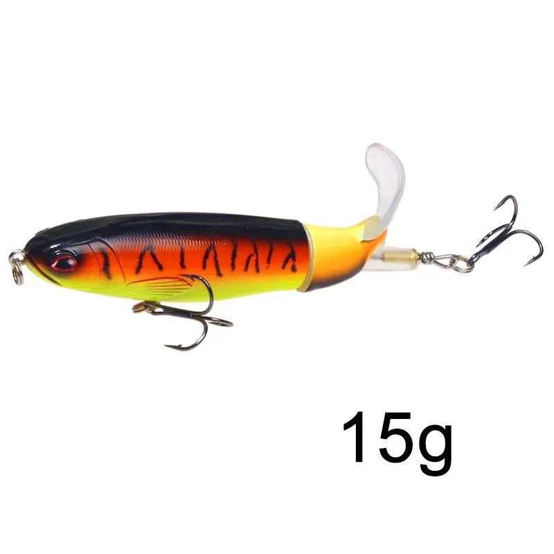 1 Stück 10 cm/14 cm Topwater Angelköder Whopper Popper Künstlicher Köder Harter Plopper Weicher rotierender Schwanz Angelgerät Angelköder
