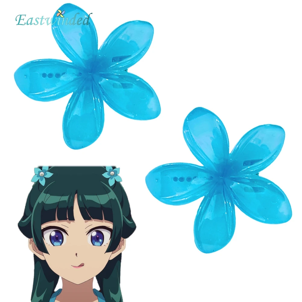 

Anime Apothecary Diary Maomao Cosplay Costume Accessories Fantasia Blue Flowers Headwear Roleplay Prop Halloween Carnival Party