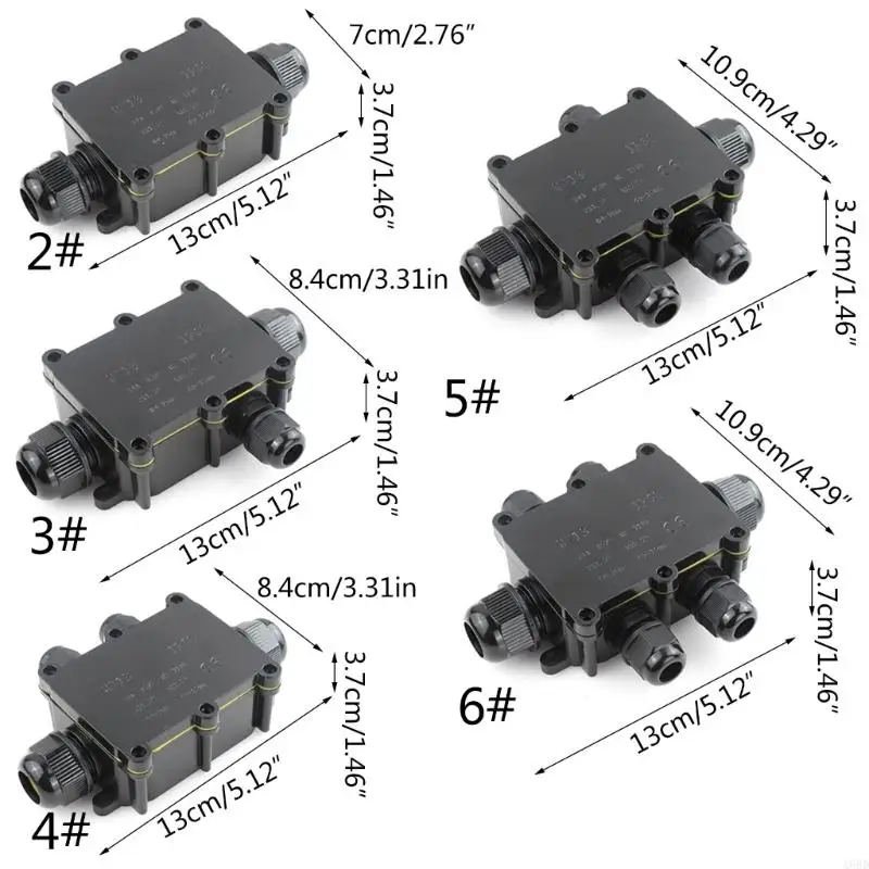 A6HD 防水 IP68 外部ジャンクションボックス 2/3/4/5/6 ウェイプラグライン同軸ケーブル