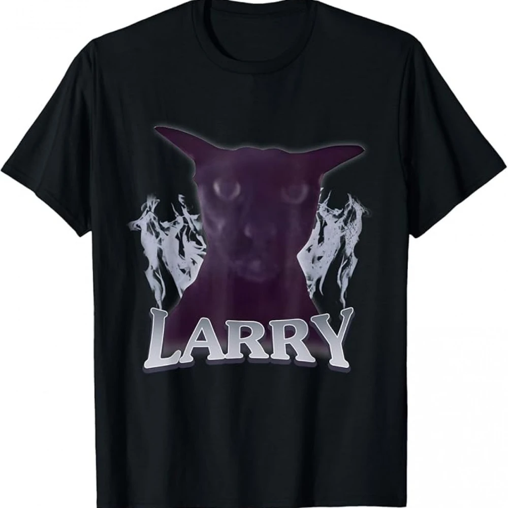 مضحك الشر لاري الرسم قميص أسود أرجواني طباعة قصيرة الأكمام أعلى للجنسين نمط عشاق عارضة قميص قطني مريح