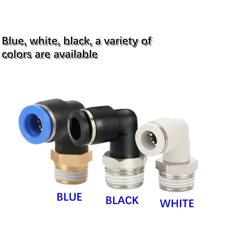 2Pcs PL Pneumatic Quick Connector Threaded Elbow PL6-01/8-02/8-04/10-02/12-03 Hose Air Fitting