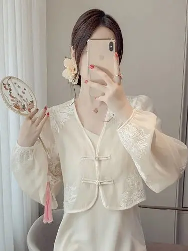 

Новая китайская летняя тонкая солнцезащитная накидка из шифона для женщин, кардиган, юбка, тонкая вуаль, короткая куртка