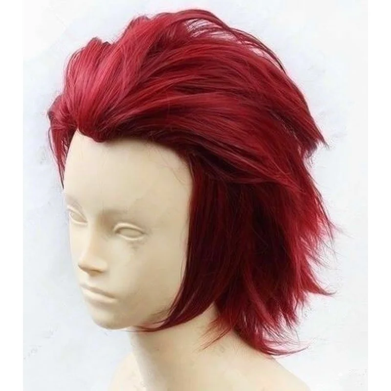 New For Cosplay K Project Suoh Mikoto Red Short 30CM Layered Men  Wig+ Cap