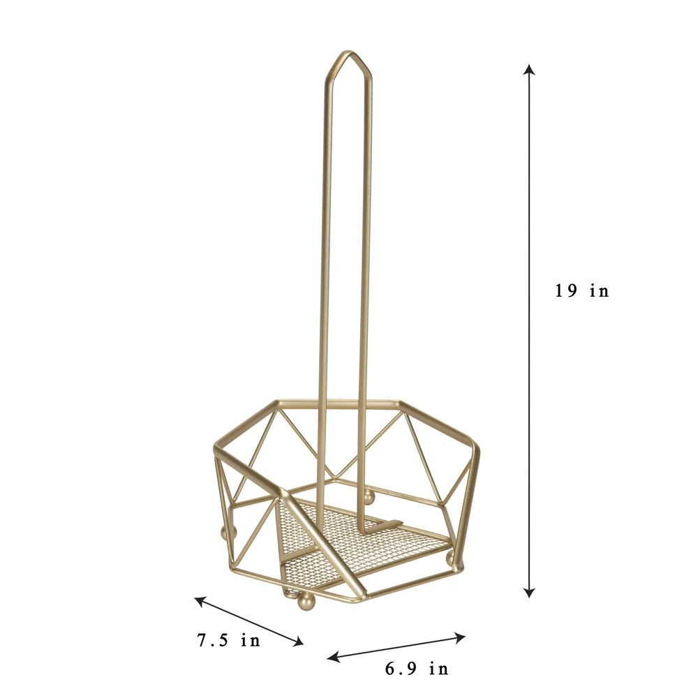 الجيود حامل المناشف الورقية قائم بذاته إطار حديد متين مقاومة للصدأ أنيق كونترتوب تخزين منظم مطبخ حديث