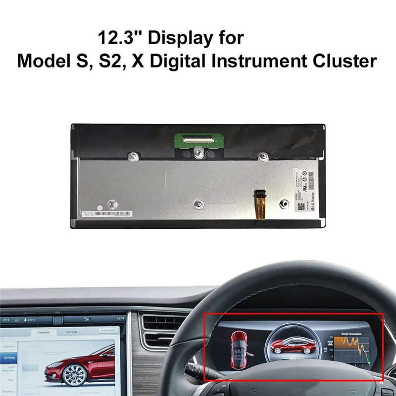 12.3 Inch LA123WF1-SL01 LCD Display Screen for 2014 Tesla Model S Model X Car Instrument Parts