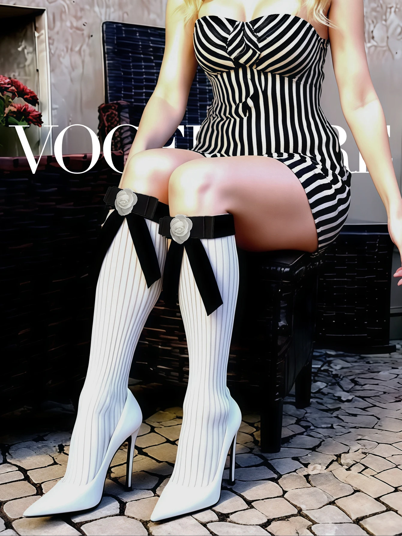 

Womens Camellia Bow Calf Socks – Sexy, Cute, and Exquisite Sheer Hosiery for Daily Wear, Office Outfits, or Romantic Dates