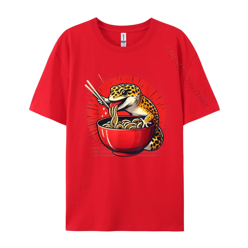 Gecko Japanese Kawaii Ramen Reptile Leopard Gecko Custom 3D Printed Street NEW YEAR DAY Tops Shirt New Arrival Premium Cotton