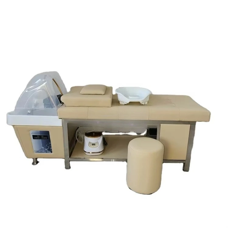 Customized Modern Backwash Shampoo Bed with Steam Head Therapy Basin Furniture Set for Barber Shop Hair Salon Spa