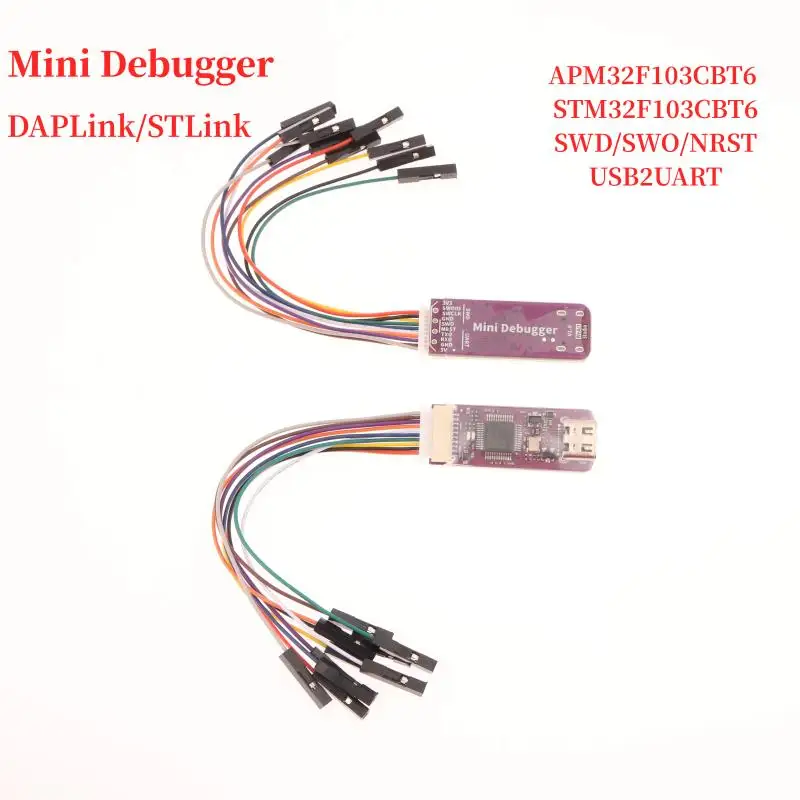 

Мини-отладчик DAPLink STLink V2.1 SWD SWO USB-модуль Uart TYPEC Микроконтроллер Программирование с кабелем