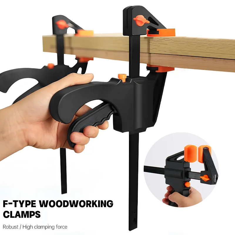 1-8pcs Woodworking Work Bar F Clamp Clip Kit Quick Ratchet Release Speed Squeeze WoodWorking DIY Carpentry Gadget Hand Tools