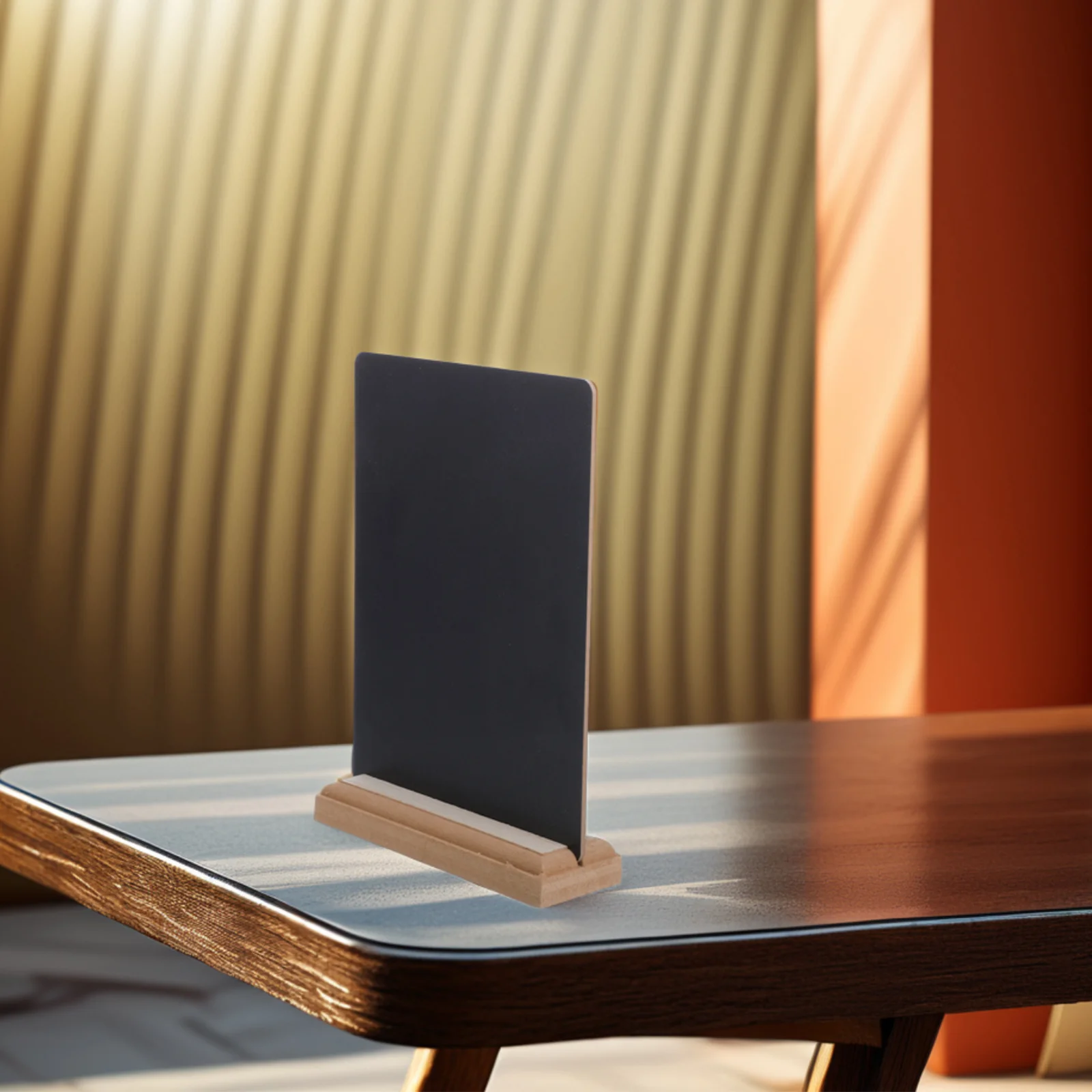 2 قطعة علامات السبورة الصغيرة مزدوجة الوجهين حجم صغير قاعدة خشبية مطعم القائمة عرض ديكور المنزل منضدية السبورة #3