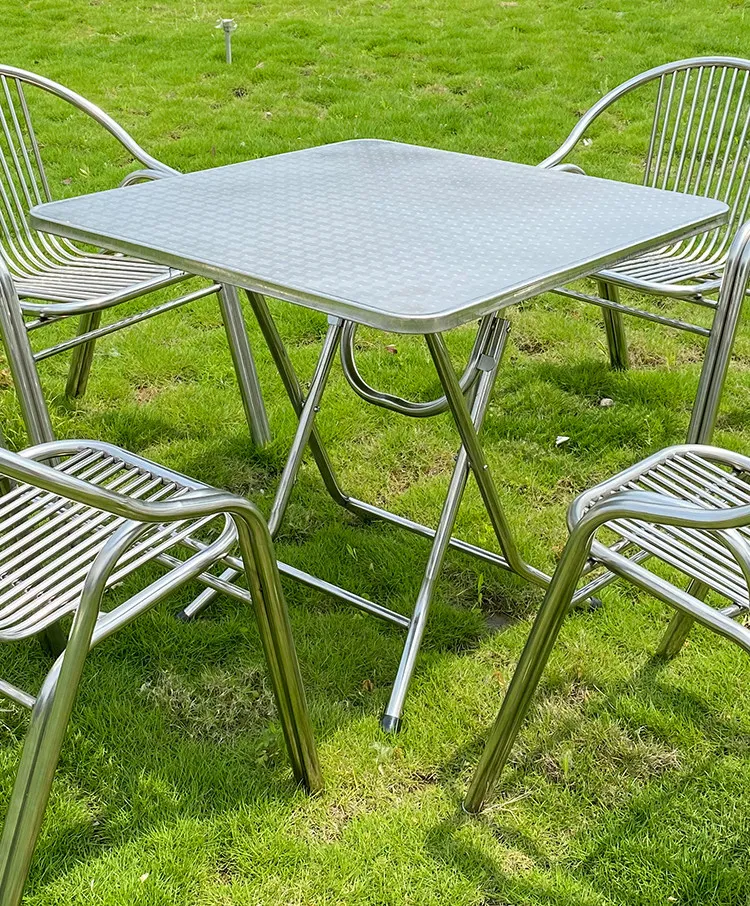 

HYS stainless steel foldable table dining table foldable round outdoor table