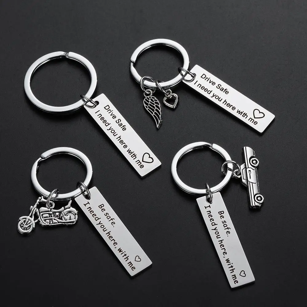 Dad Boyfriend Gifts Drive Safe Keyring I Need You Here with me for Men Keychain