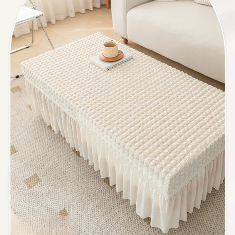 Tea Table Cover Inset Style Decorative Table Cover Anti Slip Full Cover Tablecloth Simple Household Full Cover Dustproof Cloth