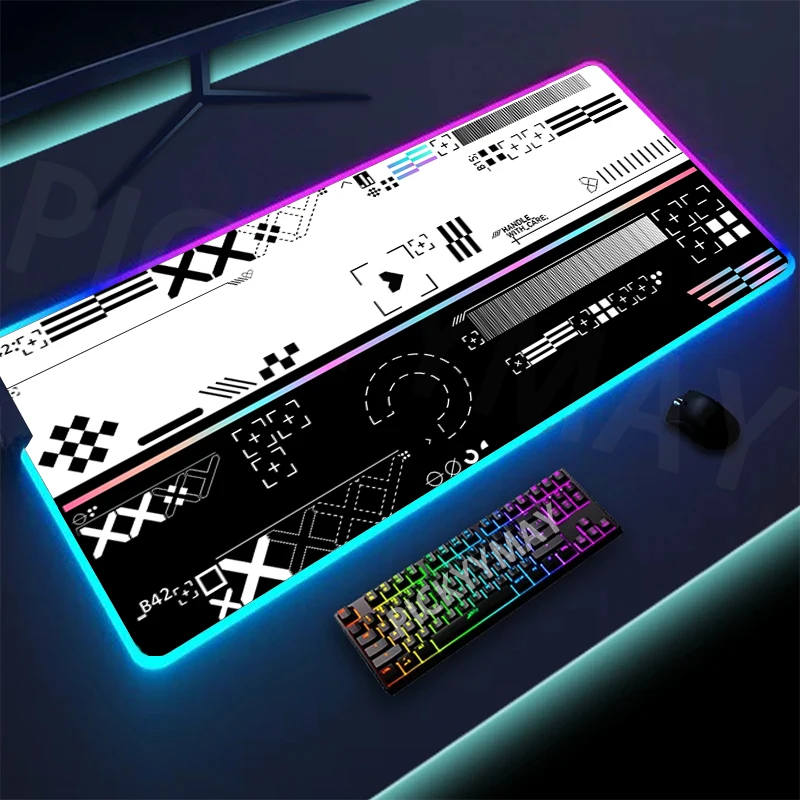 Large RGB Gamer Mousepad Printing Collection Mouse Mat Gaming Mousepads LED Keyboard Mats Luminous Desk Pads Mouse Pad For PC