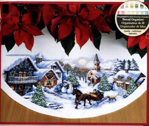 Christmas Snow Night Table Runner, 79-42 Counted, Cross Stitch Sets, Cross-Stitch Embroidery, 14CT, 18CT, 25CT, 22CT, DIM-8830