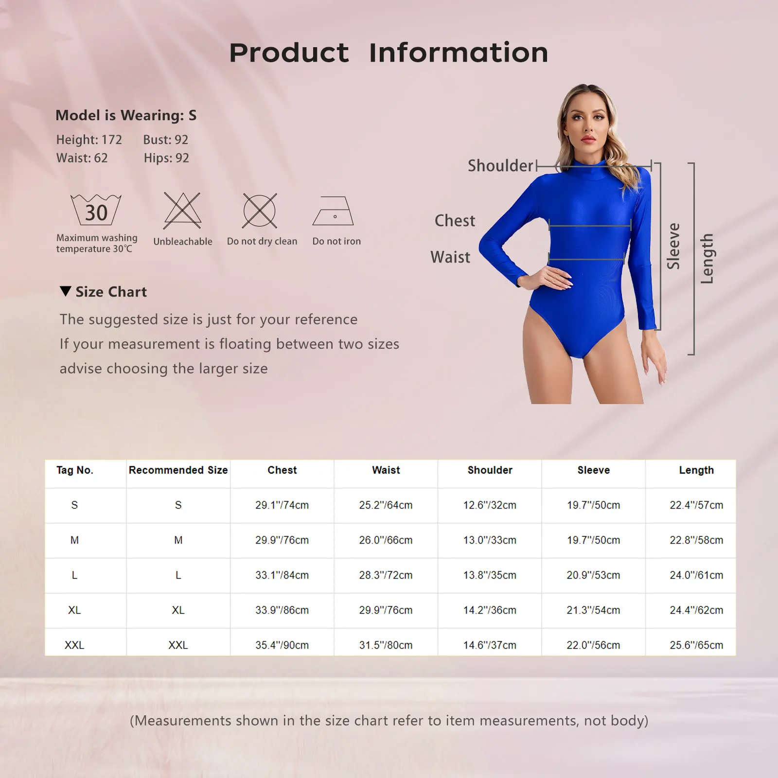 Womens Ballet Leotard Long Sleeve Bodysuit Solid Color Stretchy Bodysuit Unitard for Gymnastics Acrobatics Practice Dancewear