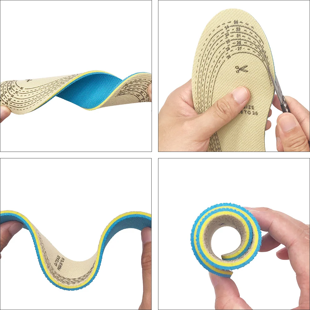 

2 Pairs 26-36 Yard Cuttable Massage Insoles Breathable Child Anti-wear Shoe Pads Comfortable Foam Cushioning Foot