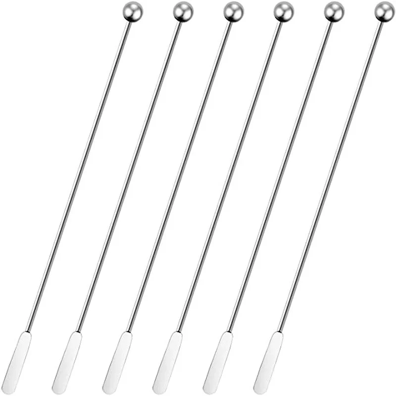 Stainless Steel Cocktail Drink Mixer Bar Stirring Mixing Sticks Muddler Ladle Stirrer Swizzle Sticks Coffee Stirring Sticks