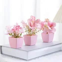 2024 Artificial Flower Potted Plant, Used Year-Round For Home, Bedroom, Study, Office Desktop Shelf Decoration