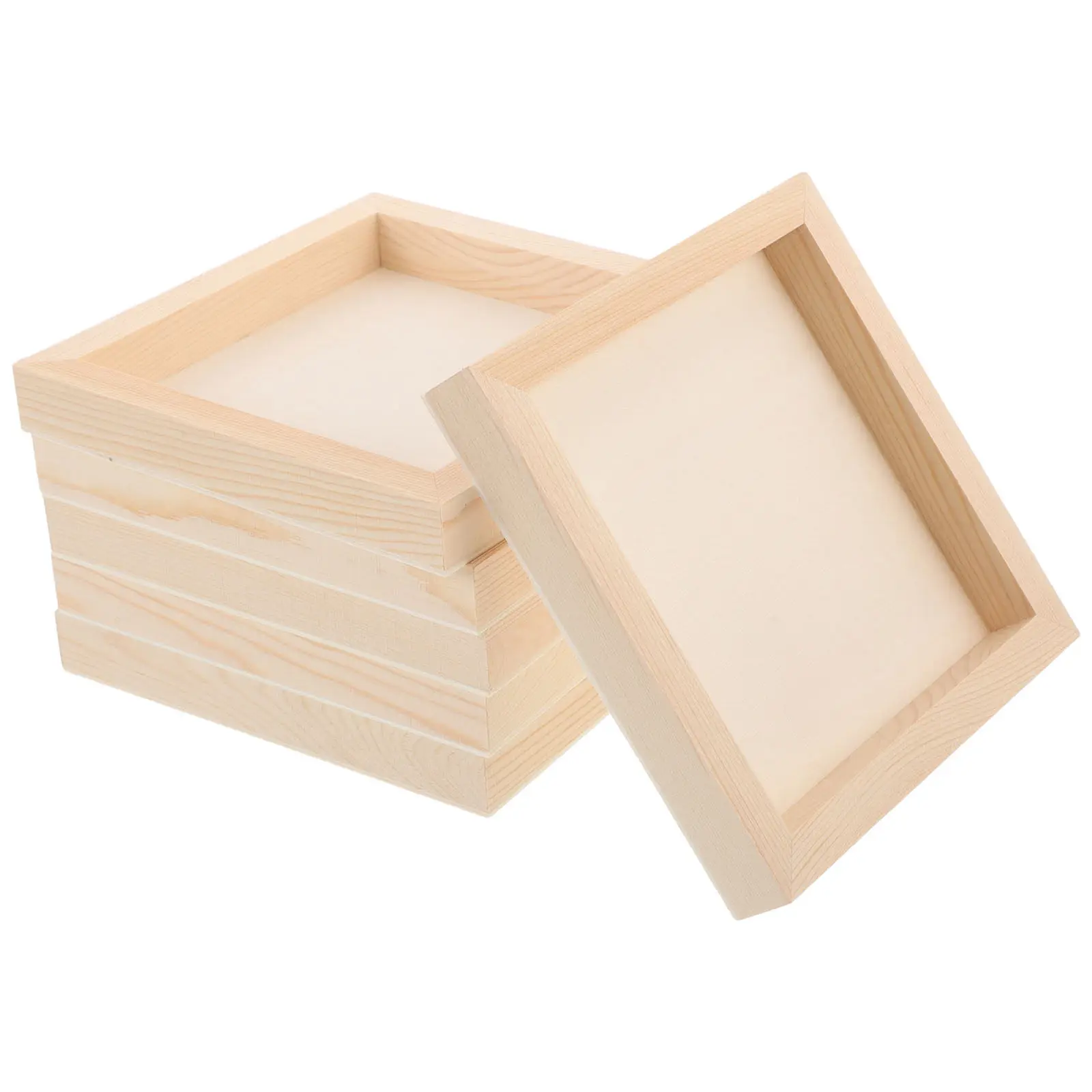 

6 шт. Необработанных деревянных холстов-панелей 6x6 дюймов, маленькие деревянные доски для рисования, рамки для холстов для DIY-проектов, акриловых и масляных красок