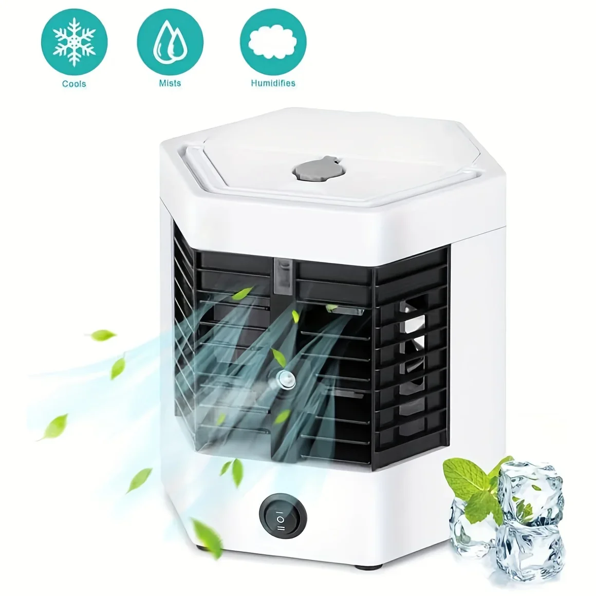 

3-in-1 cooling fan air conditioner, Mini personal air conditioner, super quiet impermeable water air cooler for room, bedroom, o