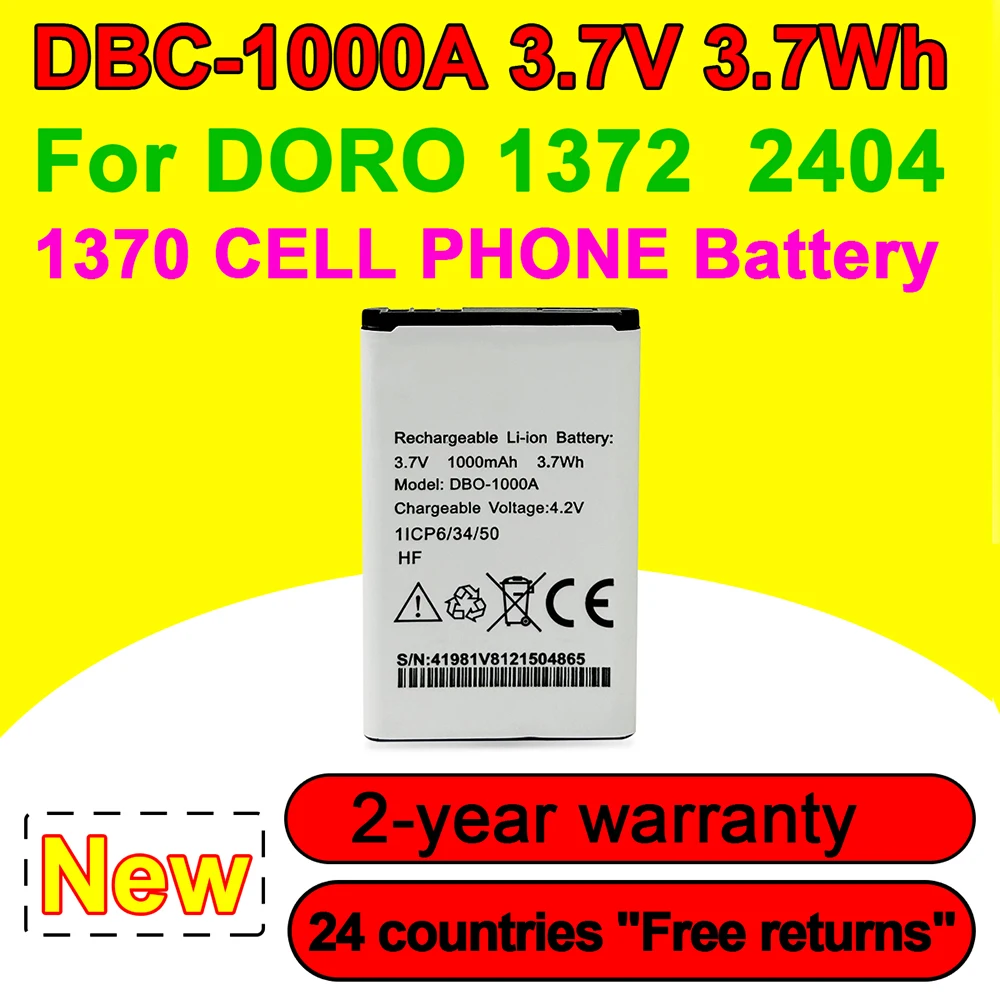 

100% New 1000mAh DBO-1000A High Quality Battery For DORO 1372 / 2404 / 1370 Mobile Phone In Stock Fast Delivery