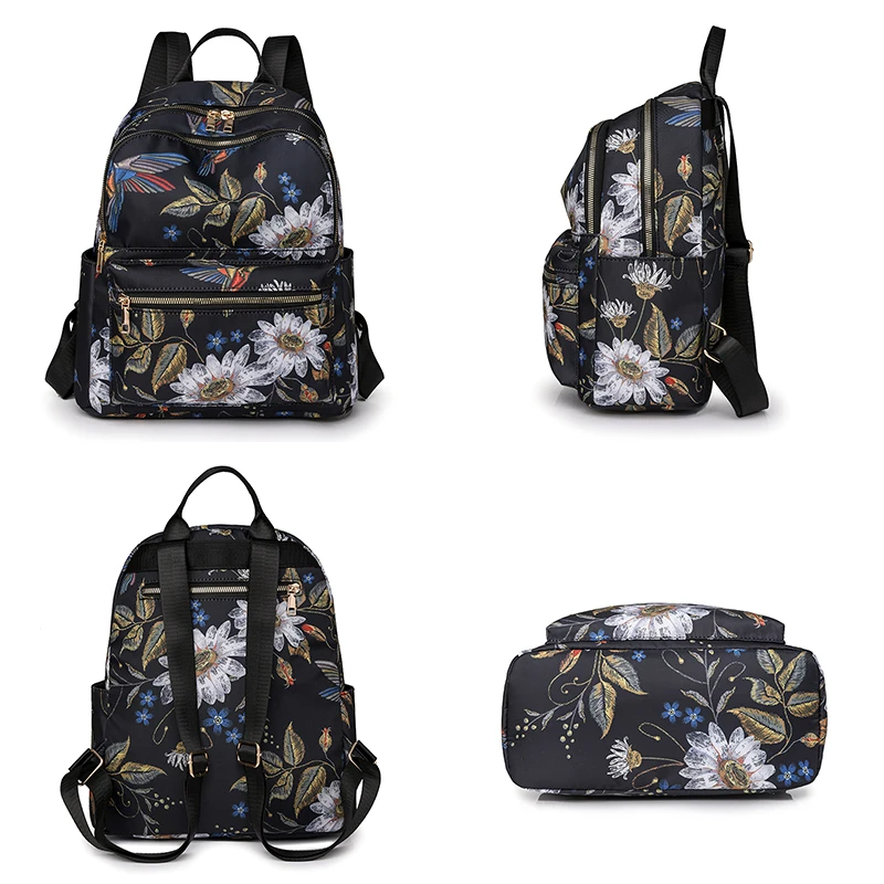 2024 Fashionable Printed Design Backpack With High Quality Nylon Large Capacity Backpacks Luxury Women\'s Brand Travel Bag Sac