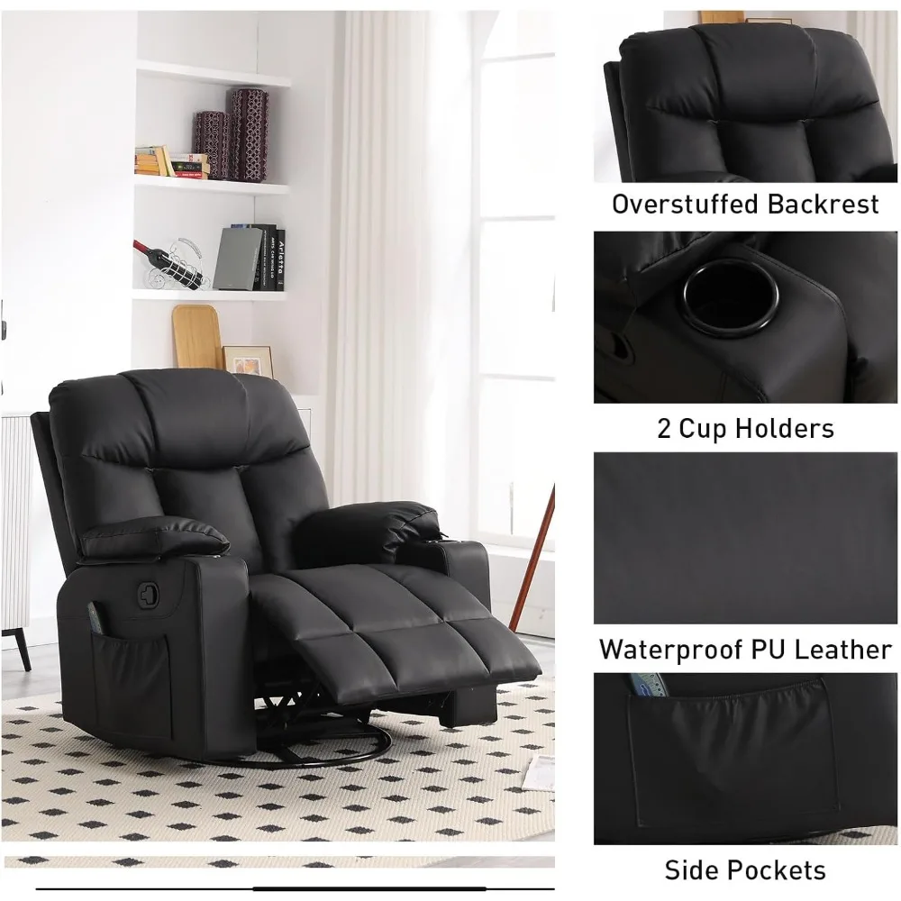 Oversized Swivel Rocker Recliner, 40