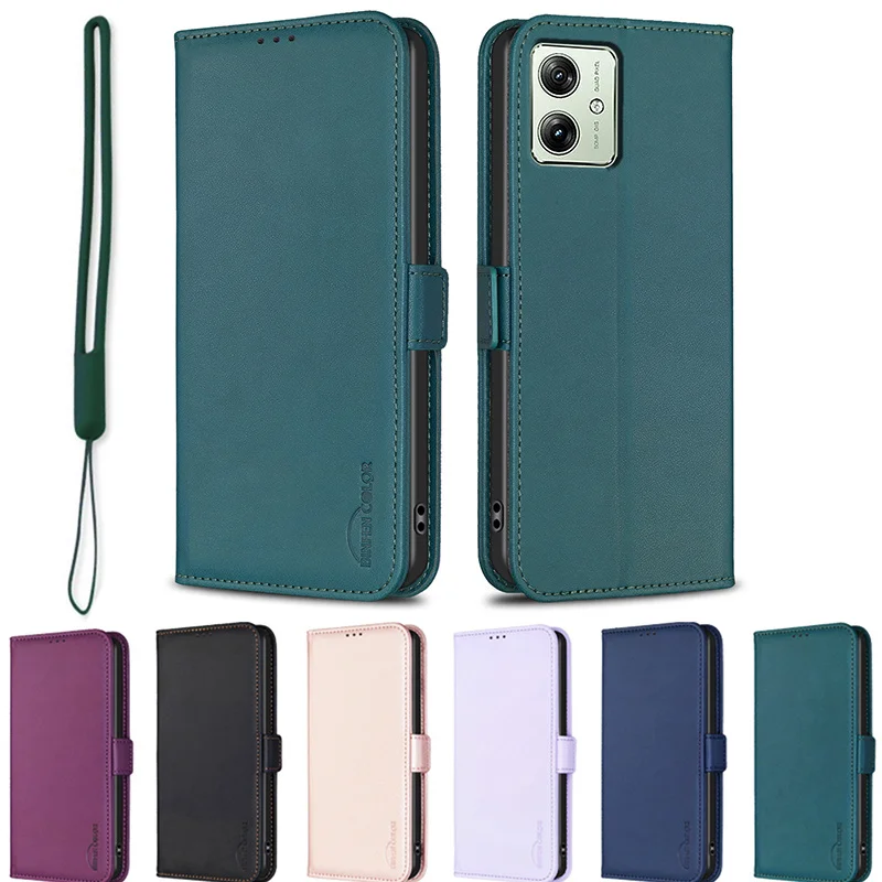 For Motorola Moto G14 5G case Wallet Card Book Shell Leather Flip Shockproof Cover on For Motorola G14 Phone case MotoG14 G 14