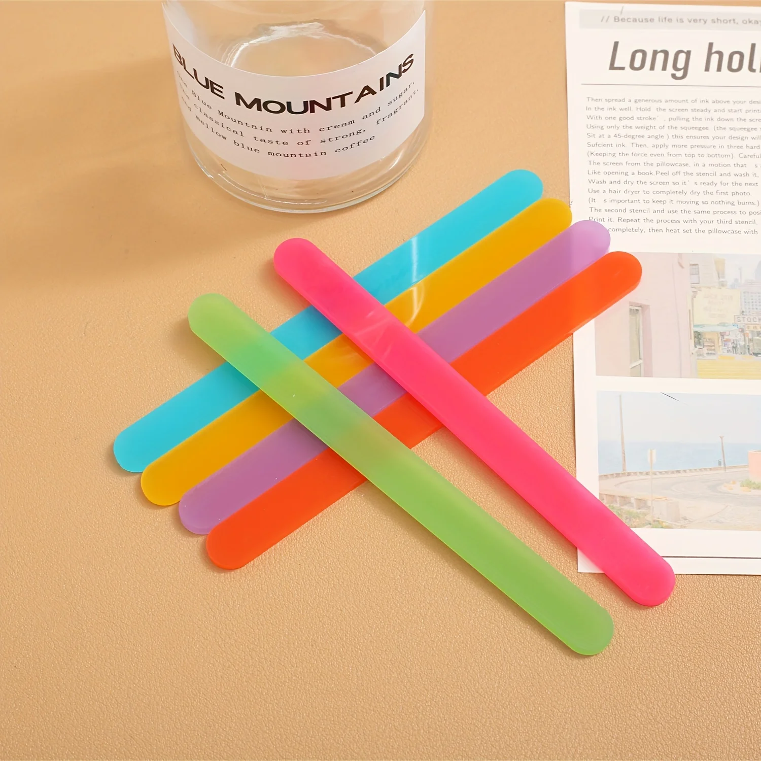 36PCS Colorful Acrylic Ice  Molds, BPA-Free Reusable Homemade Ice Cream Sticks, DIY Summer Jelly Popsicle Sticks