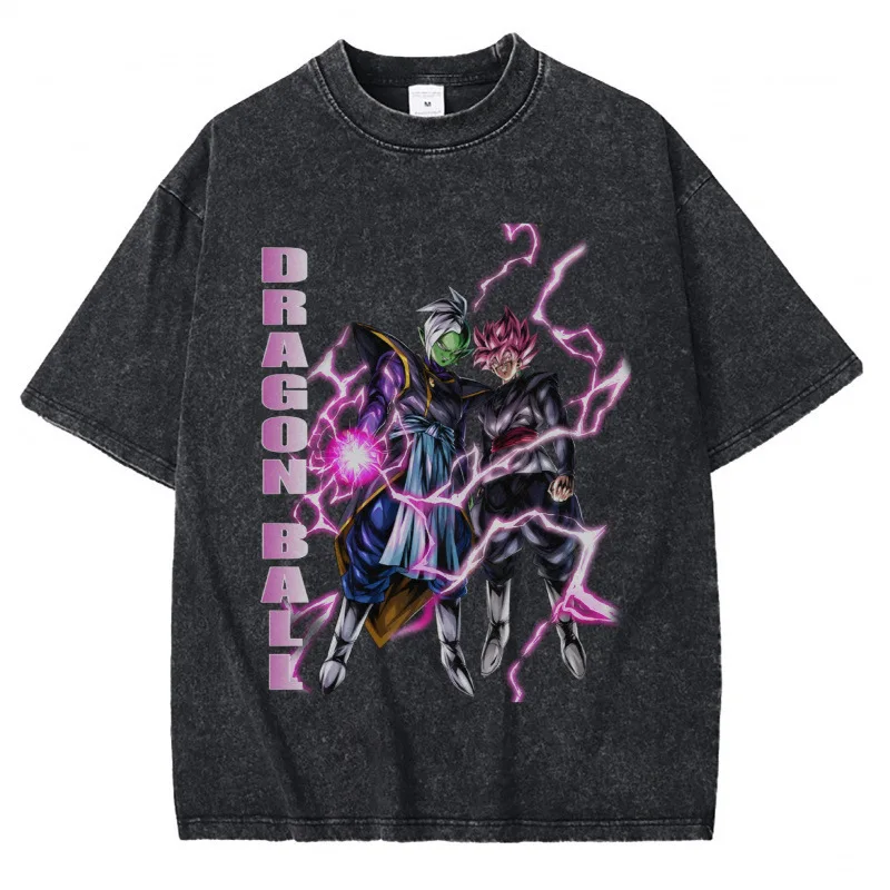 

Футболка Dragon Ball Z в стиле ретро с эффектом потертости, мужская, с графическим принтом персонажей аниме, повседневная, из мягкого хлопка, с коротким рукавом, в уличном стиле